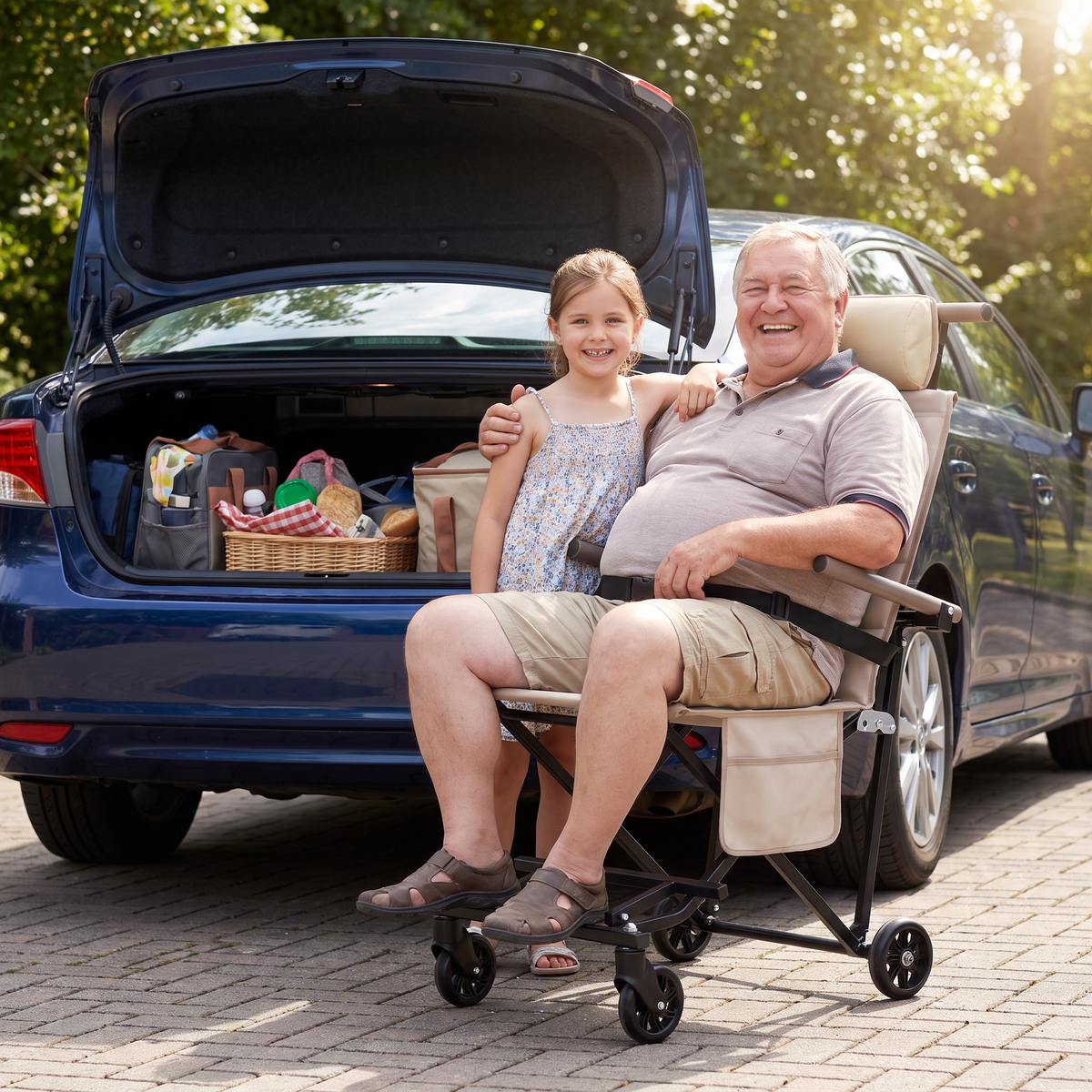 EverGlide Folding Transport Chair